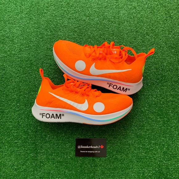 -Edm- 🍊*NEW* OFF-WHITE x Nike Zoom Fly Mercurial Total Orange 2018 (Sz 8) - Picture 3 of 16